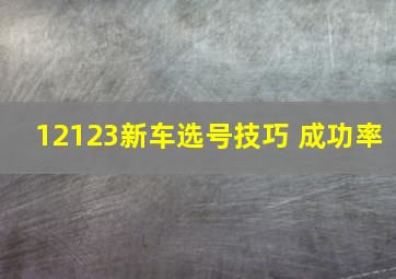 12123新车选号技巧 成功率